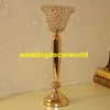 Glass Crystal Wedding Centerpiece Dekoration Tall Metal Candle Holder Candlestick Flower Vase Stand Decor355