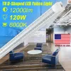 SUNWAY-USA, 8 pieds LED lumières 8 pieds LED tube lumière en forme de D T8 intégration haute luminosité 72 W 120 W 8 pieds 6000-6500 K