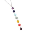 Collier avec pendentif en perles de pierre précieuse des 7 chakras pour femmes, collier de guérison Reiki, équilibrant, à la mode, 217m