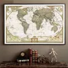 Grand Vintage World Mapd Fournitures de bureau Detaile Antique Affiche Tableau mural Rétro Papier Mat Kraft Papier 28 * 18 pouces Carte Du Monde