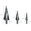 2022 New 3PCS 4-32 Black HSS Cobalt Step Drill Bit Nitrogen High Speed Steel Spiral For Metal Cone Triangle Shank Hole Cutter Plated Step Drill