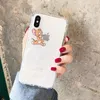 Caso de telefone móvel gato e rato casal engraçado telefone celular shell transparente caso de telefone celular frete grátis