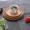 Beech Round Tray Cake Pizza Dessert Plate Wooden Round Serving Tray Japanese Style Fruit Seasoning Holder