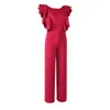 2018 mode casual stor storlek jumpsuit ny design ruffled ärmar rund hals sexig jumpsuit