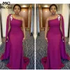 2021 One Shoulder African Mermaid Bridesmaid Dresses Long Elastic Satin Prom Gowns Evening Dress Plus Size Custom Made Sleeveless 7687335