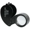 40X Portable Folding Magnifier Loupe Illuminated Magnifier Magnifying Glass Jewelry Coins Stamps Antiques with LED light