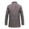 Mélange de laine pour hommes, Trench-Coat décontracté, mode Business, Long, épais, Slim, veste, vêtements masculins, grande taille, hiver