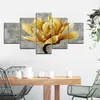 5PCS Framed Wall Art Gold Orchid Flower Wall Art Pictures for Living Room Decor Posters and Prints Canvas Painting5406854