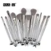 Hot Zodiac Makeup Brushes Set 12PCS Foundation Blandning Blush Ögonskugga Ögon Brow Lash Fan Läppborste Skönhetsverktyg Gör upp borstar Kitfreeship