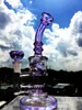 8 inch dab oil rig fab egg glass water pipe recycler showerhead bong heady glass purple glass art with purple bowl