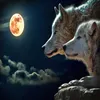 Taille sur mesure Toute grande peinture murale Fond d'écran clair de lune Loup classique Cartoon Photo Wallpaper TV Canapé Backdrop Fresco Papel De Parede 3D