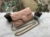 Hoge kwaliteit Hot Koop M443497 Marmont Schoudertassen Vrouwen GOUD Ketting Crossbody Tas Handtassen Nieuwe Designer Portemonnee Vrouwelijke Bericht Tas GU8874