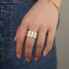 2019 nieuwe stijl Witte zon bloem Geëmailleerde Ringen voor Vrouwen verharde regenboog cz Paar Ringen Mode-sieraden Party Trouwringen Gifts236p