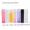 100pcs/lot 5ml DIY Empty Lipstick Bottle Lip Gloss Tube Lip Balm Tube Container With Cap Colourful Cosmetic Sample Container YD0356