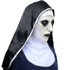 Masker 2018 The Nun Horror Mask Cosplay Valak Scary Latex Masks With Headscarf Veil Hood Full Face Helmet Horror Costume Halloween Prop