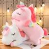 25-100cmkawaii Giant Unicorn Plush Toy Soft Stuffed Unicorn Soft Dolls Animal Horse Toys For Children Girl Pillow Birthday Gifts215J