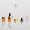 1 2 3 5ml Mini flacon compte-gouttes en verre transparent rechargeable flacon compte-gouttes pour les yeux avec pipette pour bouteille d'huile essentielle de parfum cosmétique