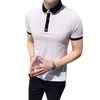 Wysokiej jakości koszulka Mężczyźni Summer 2020 Slim Fit Para Hombre krótkie rękawie oddychające, swobodny polo Homme Mannen Kleding T200701