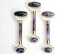 Natural Chakra Amethyst Massage Stone Carved Reiki Crystal Healing Gua Sha Beauty Roller Facial Massor Stick