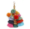 Fashion bohemia tassel key chain DIY jewelry accessories handmade tassel ornaments European and American ethnic style bag pendant 5397920