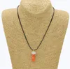 Hommes et femmes résine imitation pierre naturelle pendentif cuir corde balle article DAN436 ordre de mélange pendentif colliers