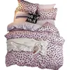 Leopard Rosa Twin Comforter Bedding Sets Bomull Duvet Cover Set Bed Linne Linings Pillowcase Hem Textil