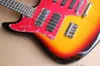 Fabrika Özel Çift Boyun Tütün Sunburst Elektro Gitar 4 + 6 Strings, Gülağacı TUŞE, Kırmızı Pickguard ile, Teklif Özelleştirilmiş