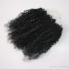 CE gecertificeerd kinky Jerry Krullend Micro Ring Hair Extensions 400 s/lot Kinky Krullend Loop Haar Natuurlijke Kleur Loop Haar