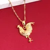 new fashion womens jewelry 24k gold color animal golden chicken independent pendant necklace jewelry