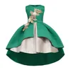 Rouge moins cher vente chaude fleur filles robe princesse robes enfant en bas âge filles été fleurs à la main Halloween Party fille tutu robe en stock