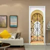 Autocollant de porte 3D créatif Style arabe, papier peint Mural auto-adhésif amovible et étanche, décoration de maison, DIY bricolage, Sticke329l