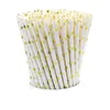 Packaging Dinner Service 25pcs/pack Gold Foil Paper Straws For Kids Baby Shower Birthday Party Wedding Decorative Event Supplies Drinking St