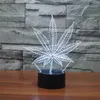 Blad 3D Illusion LED-lampa Nattljus 7 RGB Färgglada USB-driven 5: e Batteri Bin Touch Button Dropshipping Presentförpackning