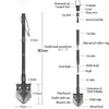ÁGUIA TODO PODEROSA Profissional de sobrevivência ao ar livre Tático Multifuncional Pá dobrável Ferramentas Jardim equipamento de acampamento Exército tool155l