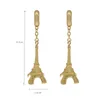 Europeisk och amerikansk mode personlighet Eiffeltornet örhängen asymmetriska örhängen kvinnligt temperament enkelt långt hängande öra j190721