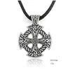 GX123 Viking Religiös vintage Circle Cross Design Hammer Pagan Traditioner Justerbara coola män rep halsbandsmycken för M7746989