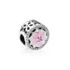 Bästsäljande rosa magnolia charms pärlor smycken tillbehör logotyp original låda för 925 sterling silver diy armband smycken9535888