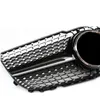 1 stycke toppkvalitet gt stil svart nätgrill ersättning diamant modell silver front racing grill galler 2012-2014 för glk x204