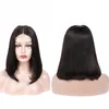 4x4 frente do laço cabelo humano bob perucas com pré arrancado linha fina brasileiro virgem cabelo reto peruca de fechamento do laço para preto feminino middl267o