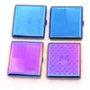 Pretty Stainless Steel Rainbow Ice Blue Cigarette Storage Box Portable Container Holder Innovative Smoking Box Protective Shell Case
