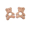 100pcs legno di faggio massaggiagengive giraffa delfino pera melanzana natura dentizione del bambino giocattolo supporto per dentizione in legno organico allattamento massaggiagengive