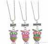 Beste vrienden Ketting schattig kind sieraden Emulatie hars hamburger hotdog ketting BFF Uil eenhoorn Prachtig ketting ijs sieraden set