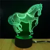 Shining TD068 Creative Gift 7 Color Changing Horse Style Touch 3D LED Nachtlampje