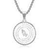 Men's Medal Pendant Prayer Necklace With 22 Inch Free Chain Christian Jewelry Stainless Steel Praying Hands Coin Medal Pendant Necklace 436