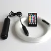 RGB Fiber Starlight Headliner Kit 300 400 Strands Voice Control 6W LED Fiber Optic Light Kit för bil