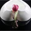 Kryształowy kwiat broszki tulipanki szpilki Enamila broszka kwiatowa stanika