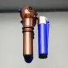 Tubo bulloso de dos ruedas de color Bongs de vidrio Quemador de aceite Tubos de agua de vidrio Plataformas petroleras Sin fumar