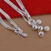 Partihandel-Silver Smycken Satser Tassel Armband Örhängen Och Halsband Boll Hängsmycke Armband Silver Pläterad Örhänge Halsband Modell Nouse917