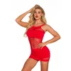 Damska wysoka stretch okrągła szyja seksowna hollow-out siatkowa rura mini bodycon nightout clubwear impreza sukienka jeden rozmiar multicolor