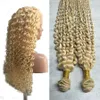 2019 Hot Sell Blonde Curly Human Hair Extensions 613 Blondynka ludzkie włosy splot 100g 26 „28” 30 ”Virgin Hair Bundles Factory Gulet